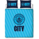 Manchester City FC - Dubbele Dekbedovertrekset - Blauw - 2-zijdig - Officiële Merchandise
