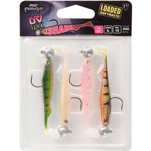 Fox Rage Ultra UV Slick Shad Loaded 9cm - Jig Head 7gr - haak 2/0 (mixed colors 4 pcs) Default