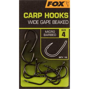 Carp Hooks Wide Gape Beaked X10 Fox