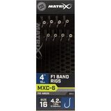 Matrix Onderlijnen MXC-6 F1 Band Rigs 10cm Eyed-Barbless (8 pcs) Maat : Haak 18 - 0.125mm