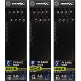 Matrix Onderlijnen MXC-6 F1 Band Rigs 15cm Eyed-Barbless (8 pcs) Maat : Haak 16 - 0.145mm