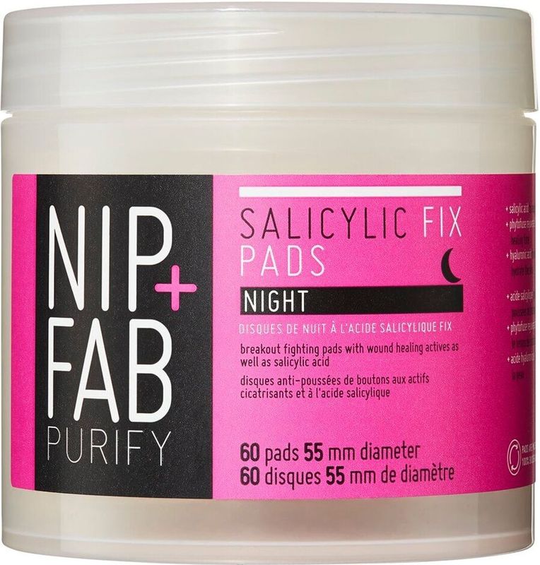 NIP+FAB - Salicylic Fix - Reinigende Pads - 60 st - Veganistisch