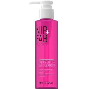 Nip + Fab Salicylic Fix, gezichtsreinigingsgel met salicylzuur, niacinamide, hydraterende reinigingsgel voor het gezicht, BHA-zuur, 145 ml