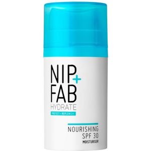 Nip+Fab SPF 30 Moisturiser Hydrate Nourishing, 50 ml, Droge + Gestructureerde Huid, Maximale Hydratatie en Bescherming, UVA + UVB Bescherming, SPF Gezicht Zonnebrandcrème