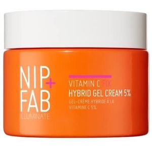 Nip+Fab Vitamin C Fix Hybrid Gel Creme 5% 50 ml | Gel-achtige hydraterende crème | Hoogwaardig 5% vitamine C complex | Stralende en heldere huid | Ferulinezuur