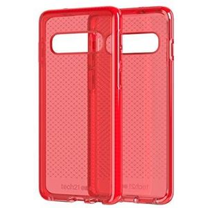 Tech21 Beschermende Samsung Galaxy S10 Case dunne patroon achterkant met FlexShock - Evo Check - Bright Rouge