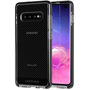 Tech21 Beschermende Samsung Galaxy S10+ Case dunne patroon achterkant met FlexShock - Evo Check - Smokey Black