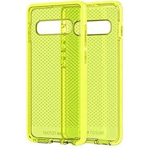 Tech21 Beschermende Samsung Galaxy S10+ Case dunne patroon achterkant met FlexShock - Evo Check - Neon Geel