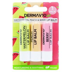 Derma V10 - Hydraterend en Verzachtend - Lippenbalsem - 3 Pak