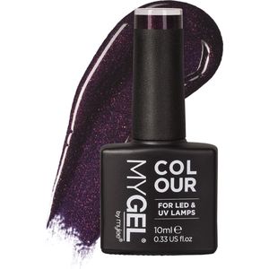 MyGel - Gel Nagellak - Aubergine - Roze Glitters - Duurzaam