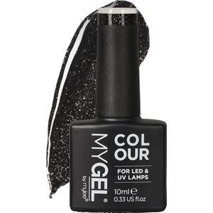MyGel - Nagellak - Nachtzwart - Zilveren Glitters - Langdurige Hoogglans