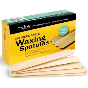 Mylee Premium salonkwaliteit Wegwerpbaar houten spatels voor wax (Pak van 100), hygenisch en geschikt voor warme en hete wassen