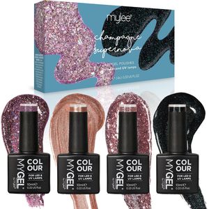 MyGel - Nagelversiering - 4 Kleuren - Roségoud - Brons - Paars - Donker