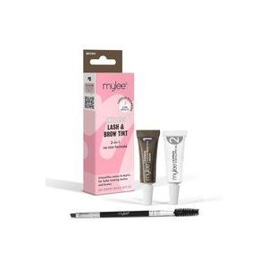 Mylee Express Wimper & Wenkbrauw Kit – 2 in 1 No Mix Formule, Tint + Developer Gel + Dubbelzijdige Borstel, Professioneel Verven, Langdurig Resultaat, Semipermanent, Snel & Gemakkelijk (Bruin)