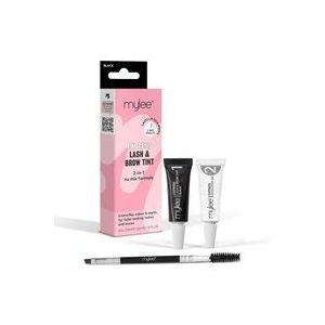 Mylee Express Wimper & Wenkbrauw Kit – 2 in 1 No Mix Formule, Tint + Developer Gel + Dubbelzijdige Borstel, Professioneel Verven, Langdurig Resultaat, Semipermanent, Snel & Gemakkelijk (Zwart)