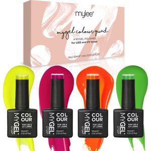 MYGEL by Mylee One in a Melon Gel Nagellak Set 4x10ml - UV/LED Soak-Off Nail Art Manicure Pedicure, Professioneel, Salon & Thuisgebruik, Langdurig en gemakkelijk aan te brengen
