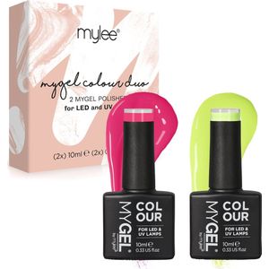 MYGEL by Mylee Rave On Gel Nagellak Set 2x10ml - UV/LED Soak-Off Nail Art Manicure Pedicure, Professioneel, Salon & Thuisgebruik, Langdurig en gemakkelijk aan te brengen