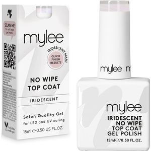 Mylee Iriserend No-Wipe Gel-Nagellak Top Coat 15ml UV/LED Nail Art Manicure Pedicure voor professioneel & thuisgebruik - Langdurig en gemakkelijk aan te brengen