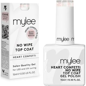 Heart Confetti Top Coat - Roze Hartconfetti - Transparant - Gel Formule