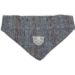 Hugo & Hudson Halsdoek voor honden, visgraatpatroon, maat S, marineblauw