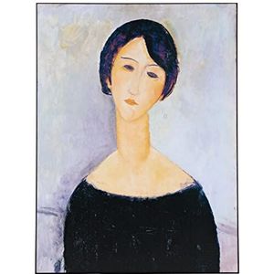 Artopweb ZA22077 MODIGLIANI Vrouw in zwart decoratief paneel, hout MDF, veelkleurig, 53x71 cm