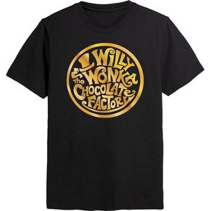 Willy Wonka & The Chocolate Factory T Shirt Golden Logo nieuw Officieel Mannen