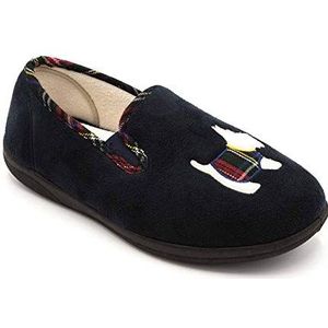 Padders Dandie Dual Width Womens traagschuim slippers, marineblauw, 7 UK XX-Wide