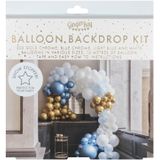 Ginger Ray - Ballonnenboog blauw goud - Luxe Ballonboog Decoratie Kit