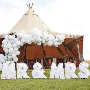 Ginger Ray - Ballonstandaard Mr & Mrs - Wit - Per Set