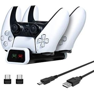 Numskull Sony PlayStation 5 DualSense Controller laadstation (Twin Slot), compatibel met officiële PS5-controllers
