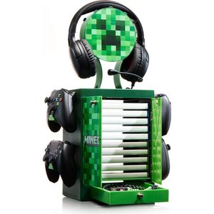 Numskull - Minecraft - Creeper Geïnspireerde Gaming Locker voor 4 Controllers - 10 Games - 1 Headset