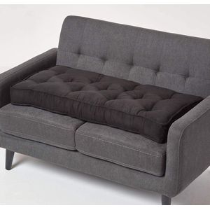 Homescapes Sitzkissen Sofa-Auflage 100 x 48 cm mit Veloursbezug – dickes Sitzkissen schwarz
