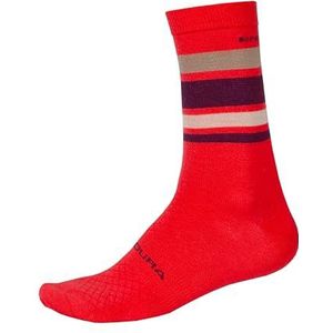 Endura - Baabaa Stripe - Werksokken - Rood - Merinomix, Zacht, Jeukvrij, Machinewasbaar