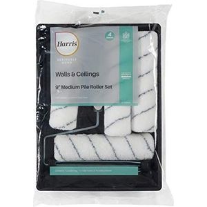 Harris 102012009 Serieus Goede Muren & Plafonds Verfroller Set 9"" | Inclusief 1 x 9"" Frame, 4 x 9"" Medium Pile Roller Mouwen & Lade | 9