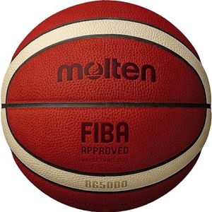 Molten Basketbal BG5000 FIBA goedgekeurd, oranje/lichtbruin, maat 6
