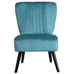 Neo® Verpletterd fluwelen schelp sint-jakobsschelp accent occasionele stoel fauteuil eetkamermeubilair (groenblauw, 1)
