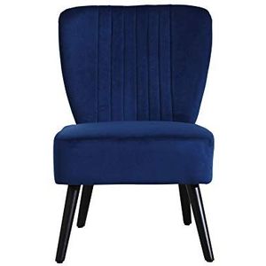 Neo® Crushed Velvet Shell Sint-Jacobsschelp Accent Occasionele stoel Fauteuil Eetmeubilair (Midnight Blue, 1)