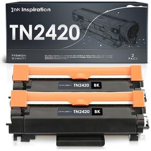 Ink Inspiration TN2420 Compatibel met HL-L2350DW Zwart Toner Cartridge Vervanging voor TN-2420 TN2410 voor Brother MFC-L2710DW MFC-L2730DW MFC-L2750DW DCP-L2510D DCP-L2530DW | 2-Pack