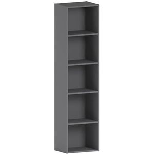 Vida Designs Oxford 5 Tier Cube Boekenkast, Grijs Houten Rekken Display Opbergunit Kantoor Woonkamer Meubels