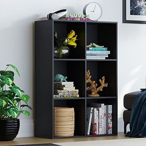Vida Designs Durham Cube Boekenkast voor woonkamer of kantoor (6 dobbelstenen, zwart)