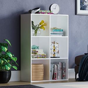 Vida Designs Durham Cube Boekenkast voor woonkamer of kantoor (6 dobbelstenen, wit)