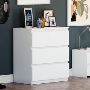 Vida Designs Denver Commode met laden, wit, 3 laden