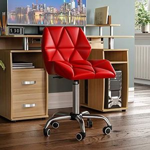 Vida Designs Geo bureaustoel met draaibare en verstelbare poten, PU-leer, rood