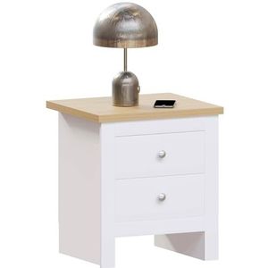 Vida Designs Arlington 2 lades nachtkastje commode tafel opslag slaapkamer (wit)