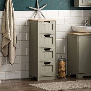 Bath Vida Hoge en midikasten voor de badkamer, middeldichte houtvezelplaat, grijs, standaard