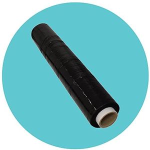 Triplast 1 rol stretchfolie voor pallet - zwart - 400 mm - standaard kern - 17 mu dikte - industriële weerstand - verpakking voor verhuizingen, industrieel gebruik en magazijn