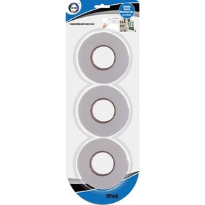Pakket van 3x rollen dubbelzijdig foam tape