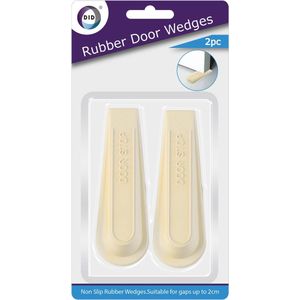 Set van 2x stuks deurstoppers/deurwiggen - wit - 12 cm - rubber