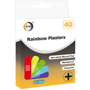 40x Pleisters diverse regenboog kleuren - Pleister set - Wondpleisters - EHBO
