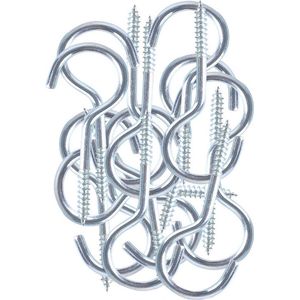 DID Schroefhaken - 16x stuks - 5,5 cm - gegalvaniseerd - ophanghaken
